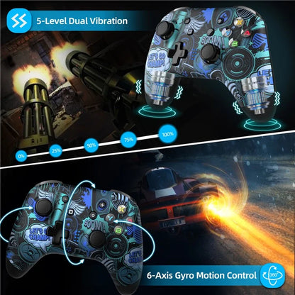 EASYSMX ESM-9124 Wireless Gamepad Bluetooth Joystick Controller for Nintendo Switch, Windows PC