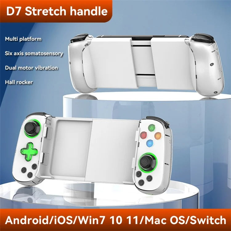 D7 Stretchable Wireless Controller for Game Console Bluetooth Gamepad Left / Right Hall Rocker Game Handle
