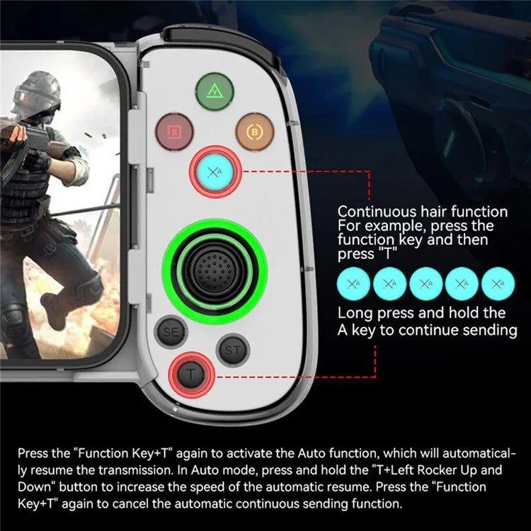 D7 Stretchable Wireless Controller for Game Console Bluetooth Gamepad Left / Right Hall Rocker Game Handle