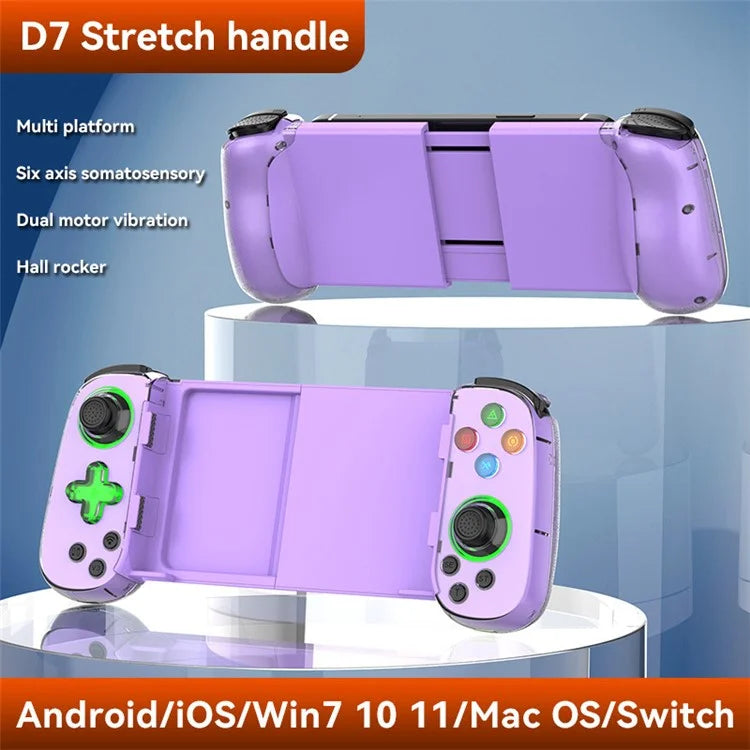 D7 Stretchable Wireless Controller for Game Console Bluetooth Gamepad Left / Right Hall Rocker Game Handle