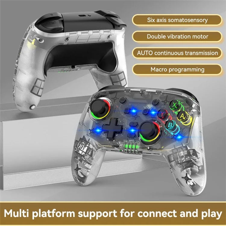 S09 Six Axis Vibration Bluetooth Controller TURBO Comb Wireless Gamepad with Dazzling Light for E-Sports