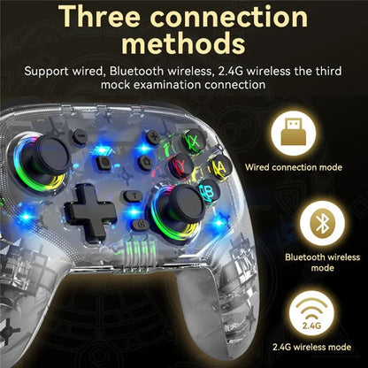 S09 Six Axis Vibration Bluetooth Controller TURBO Comb Wireless Gamepad with Dazzling Light for E-Sports