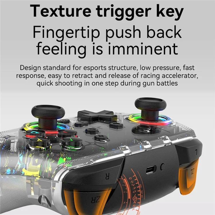 S09 Six Axis Vibration Bluetooth Controller TURBO Comb Wireless Gamepad with Dazzling Light for E-Sports