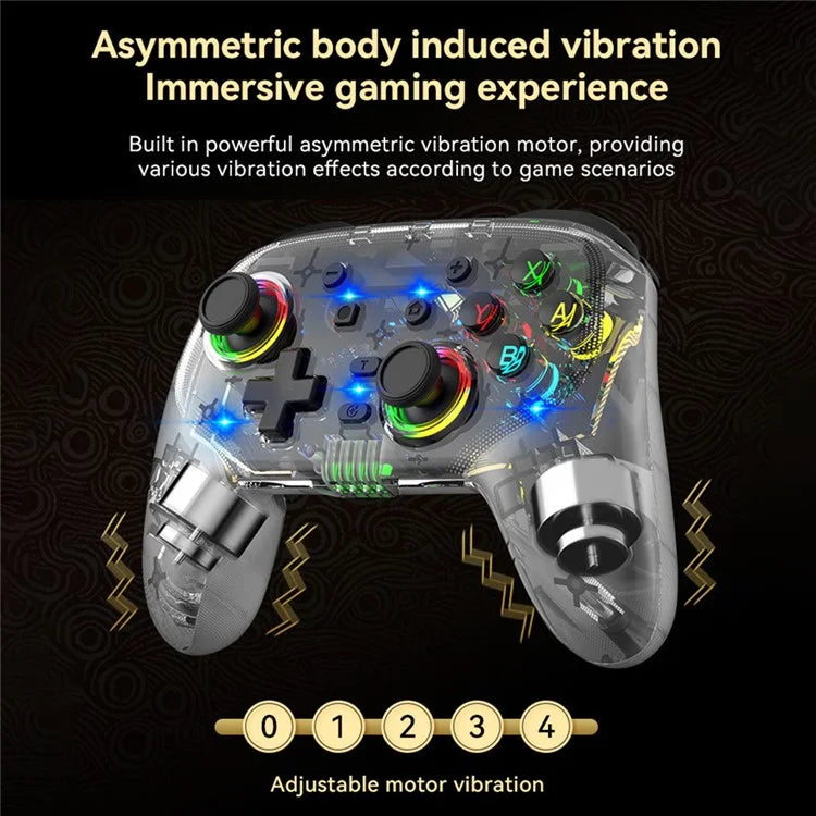 S09 Six Axis Vibration Bluetooth Controller TURBO Comb Wireless Gamepad with Dazzling Light for E-Sports