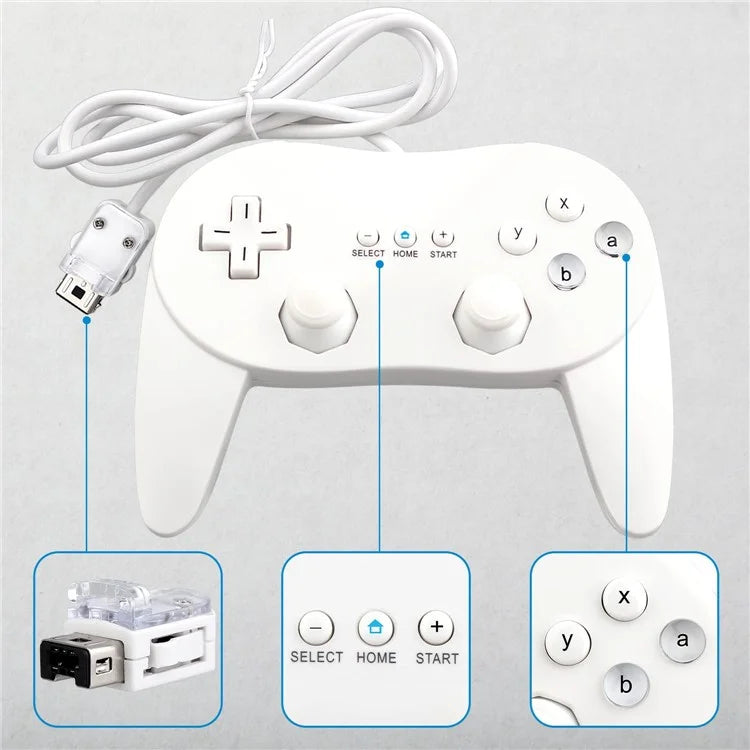 8553 Gamepad for Nintendo Wii, WiiU Game Console Wired Controller with 1.1m Cable