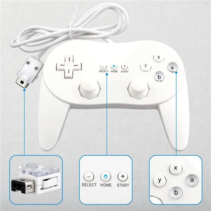 8553 Gamepad for Nintendo Wii, WiiU Game Console Wired Controller with 1.1m Cable