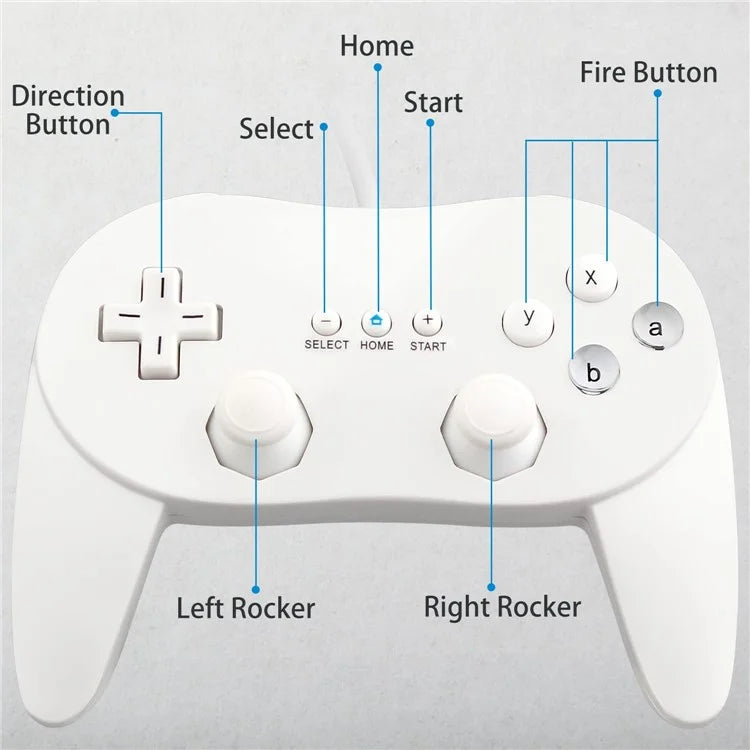 8553 Gamepad for Nintendo Wii, WiiU Game Console Wired Controller with 1.1m Cable