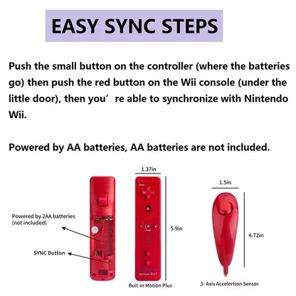 8512 For Wii U / Wii Console Remote Controller Game Wireless Handle Grip Built-in Motion Plus
