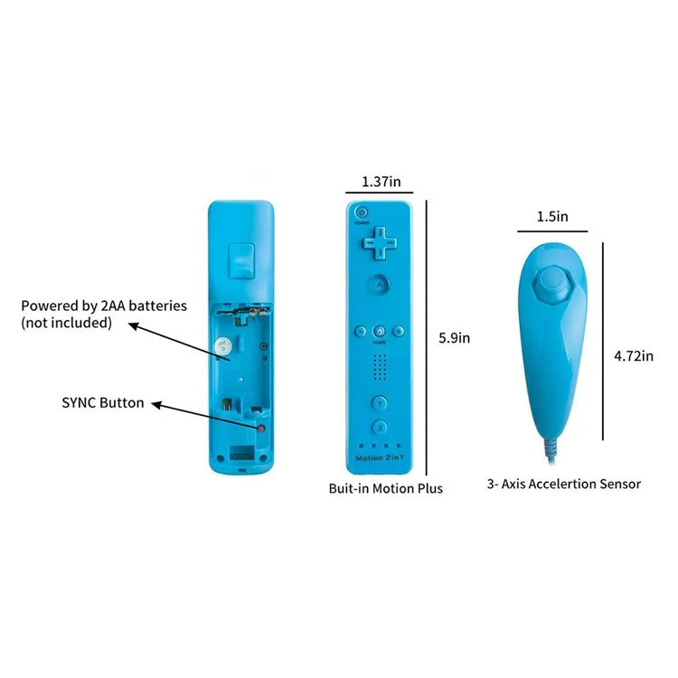 8512 For Wii U / Wii Console Remote Controller Game Wireless Handle Grip Built-in Motion Plus