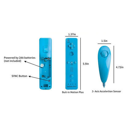 8512 For Wii U / Wii Console Remote Controller Game Wireless Handle Grip Built-in Motion Plus
