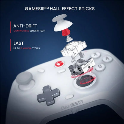 GAMESIR T4C Wireless Bluetooth Gamepad with Hall Effect Joy-Stick Controller for Nintendo Switch Android iOS Windows