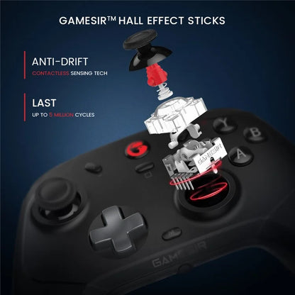 GAMESIR T4 Cyclone Pro Bluetooth Wireless Controller for PC, Switch, iOS, and Android 2.4G Gamepad with Hall Effect Joystick