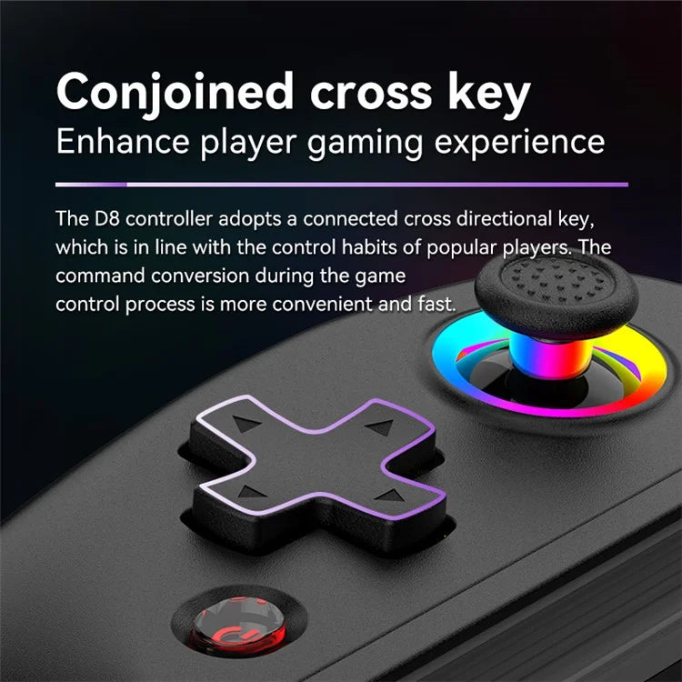 D8 Cell Phones Stretchable Controller Wireless Bluetooth Gamepad with RGB Light for PS3, PS4, Nintendo Switch