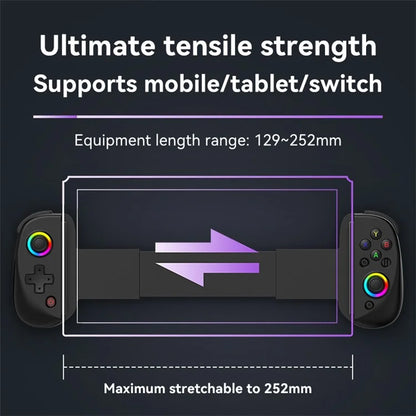 D8 Cell Phones Stretchable Controller Wireless Bluetooth Gamepad with RGB Light for PS3, PS4, Nintendo Switch
