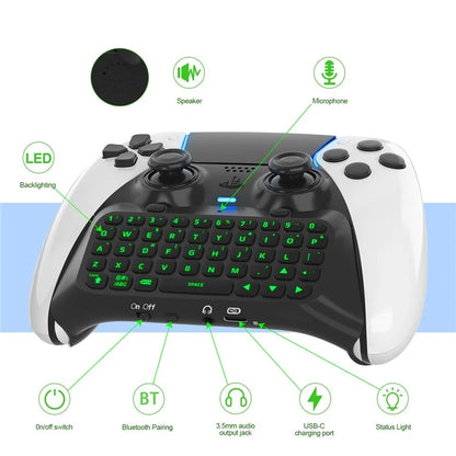 JYS P5172 For Sony PS5 DualSense Edge Controller Wireless Bluetooth External Keyboard Portable Gamepad Keyboard