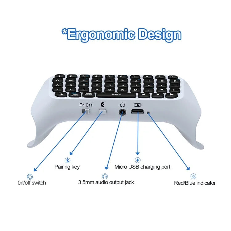 JYS P5121 Compatible with PS5 Controller Bluetooth Keyboard 500mAh Wireless Gaming Keypad Built-In Speaker Chat Voice