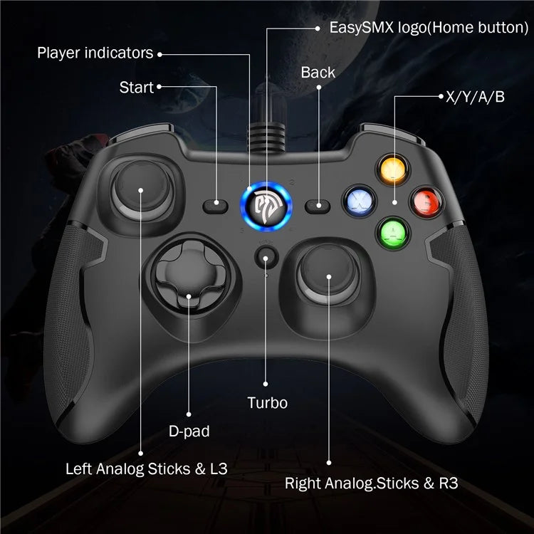 EASYSMX ESM-9100 Wired Controller Handheld Gamepad for PC /  PS3 / TV / Phone