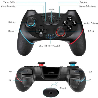 SW001+ Wireless Bluetooth Controller for Nintendo Switch Gamepad with Vibration, 6-Axis Motion Sensor