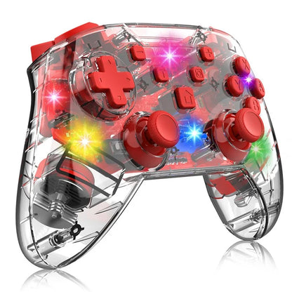 YS01 Switch Controller with Vibration, Wake-Up, Turbo, Clear Bluetooth Gamepad for Tesla