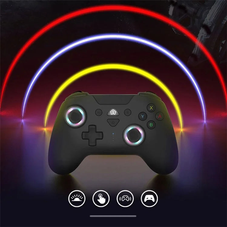 TOPWOLF Wireless Bluetooth Game Controller with RGB Lights for Nintendo Switch / PC / iOS / Android