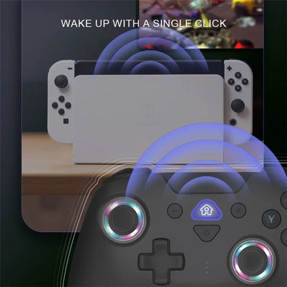 TOPWOLF Wireless Bluetooth Game Controller with RGB Lights for Nintendo Switch / PC / iOS / Android