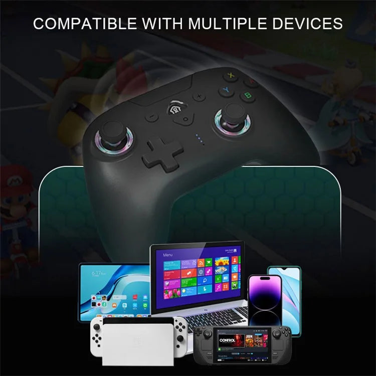 TOPWOLF Wireless Bluetooth Game Controller with RGB Lights for Nintendo Switch / PC / iOS / Android