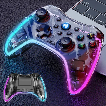 SO3 For Nintendo Switch Phone Laptop Game Controller RGB Transparent Bluetooth Gamepad