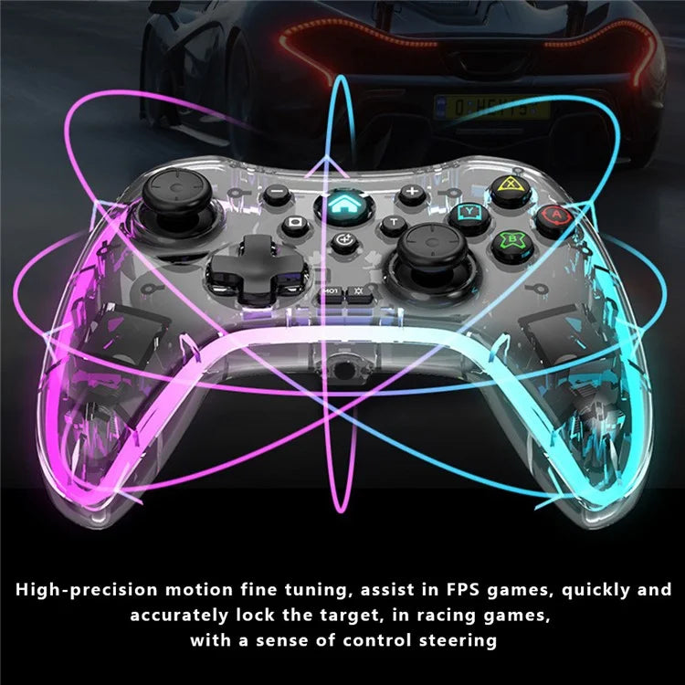 SO3 For Nintendo Switch Phone Laptop Game Controller RGB Transparent Bluetooth Gamepad