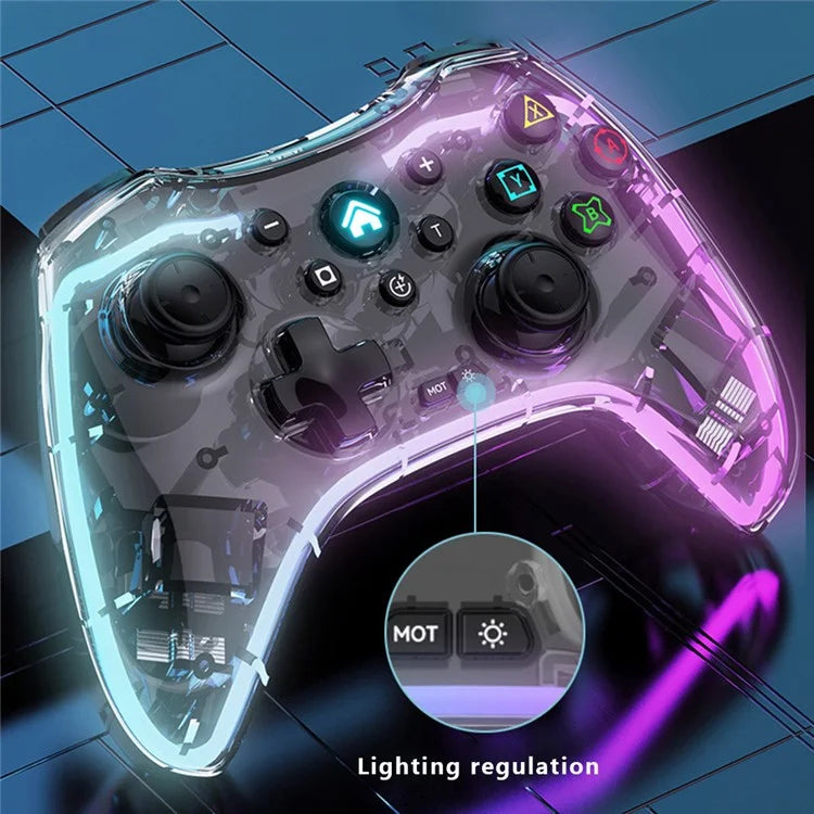 SO3 For Nintendo Switch Phone Laptop Game Controller RGB Transparent Bluetooth Gamepad