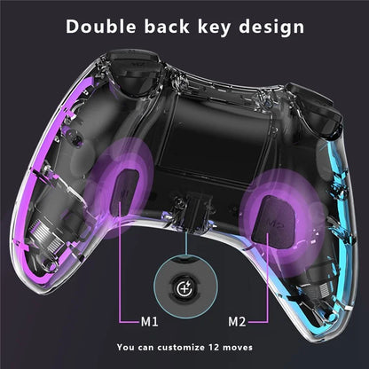 SO3 For Nintendo Switch Phone Laptop Game Controller RGB Transparent Bluetooth Gamepad