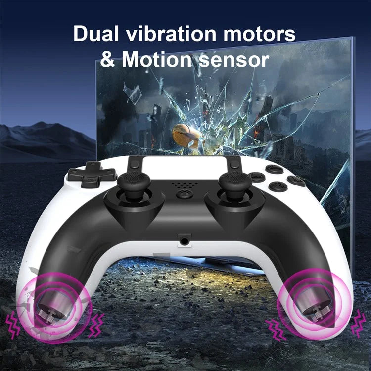 TOPWOLF HS-PS4252 For PS4 Bluetooth Controller PC Programmable Dual Vibration Gamepad