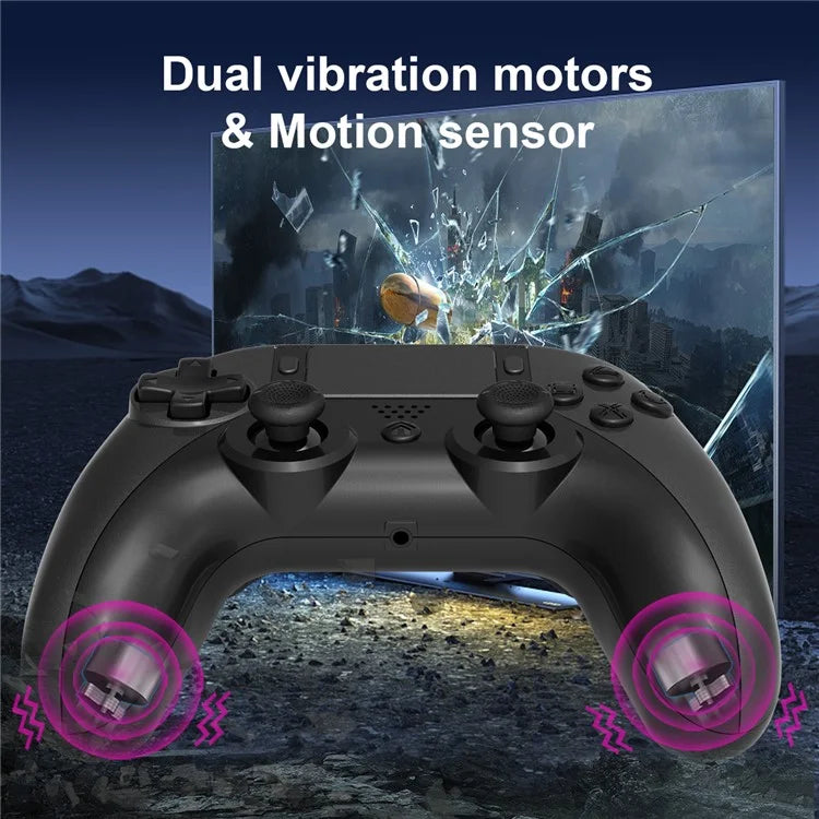 TOPWOLF HS-PS4252 For PS4 Bluetooth Controller PC Programmable Dual Vibration Gamepad