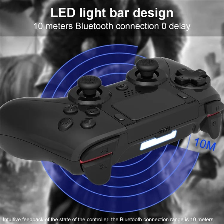 TOPWOLF HS-PS4252 For PS4 Bluetooth Controller PC Programmable Dual Vibration Gamepad