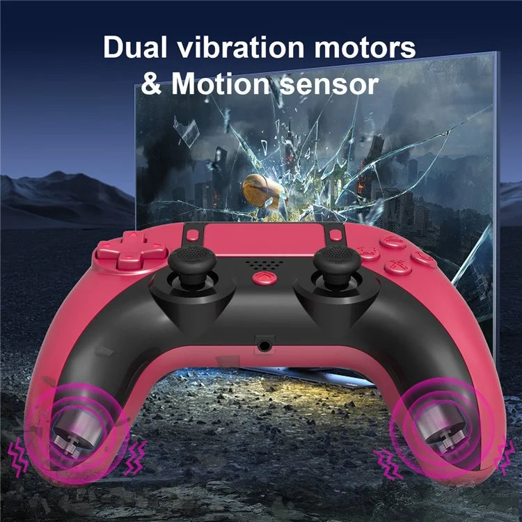 TOPWOLF HS-PS4252 For PS4 Bluetooth Controller PC Programmable Dual Vibration Gamepad