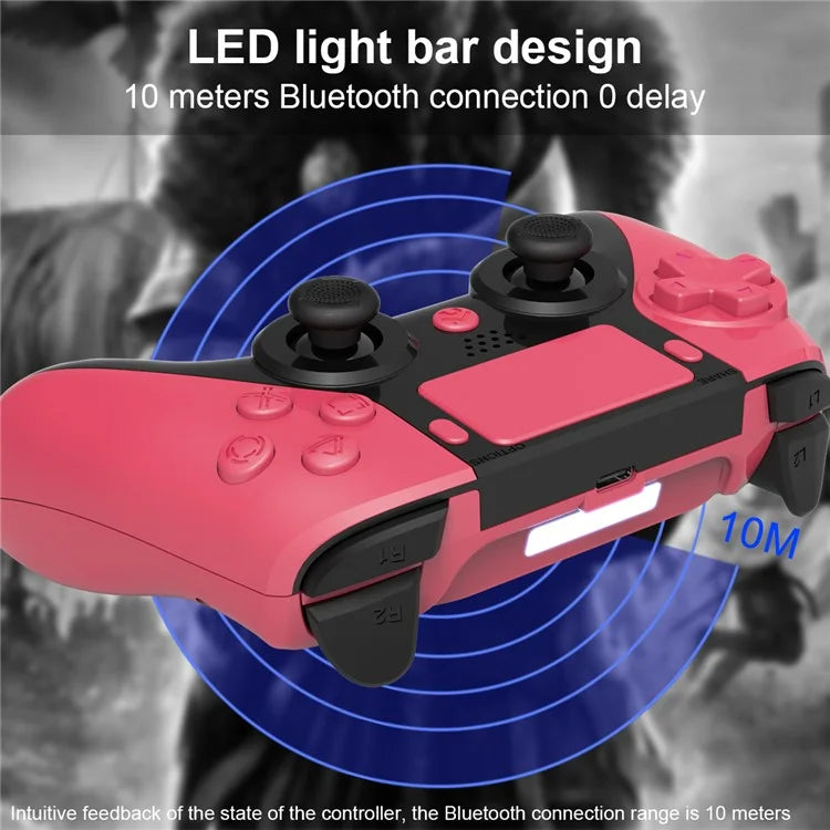 TOPWOLF HS-PS4252 For PS4 Bluetooth Controller PC Programmable Dual Vibration Gamepad