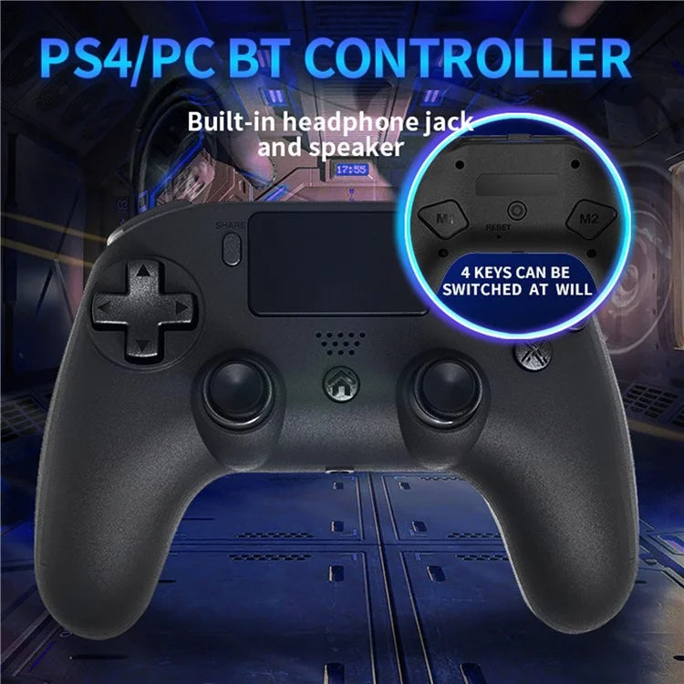 TOPWOLF HS-PS4256 Wireless Controller for PS4 Dual Vibration Programmable Bluetooth Game Console