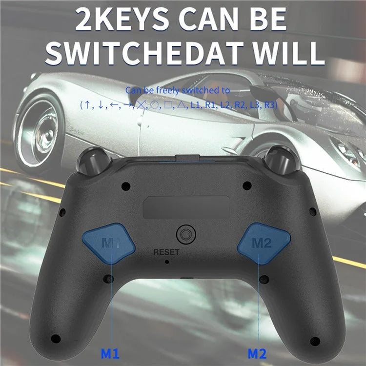 TOPWOLF HS-PS4256 Wireless Controller for PS4 Dual Vibration Programmable Bluetooth Game Console