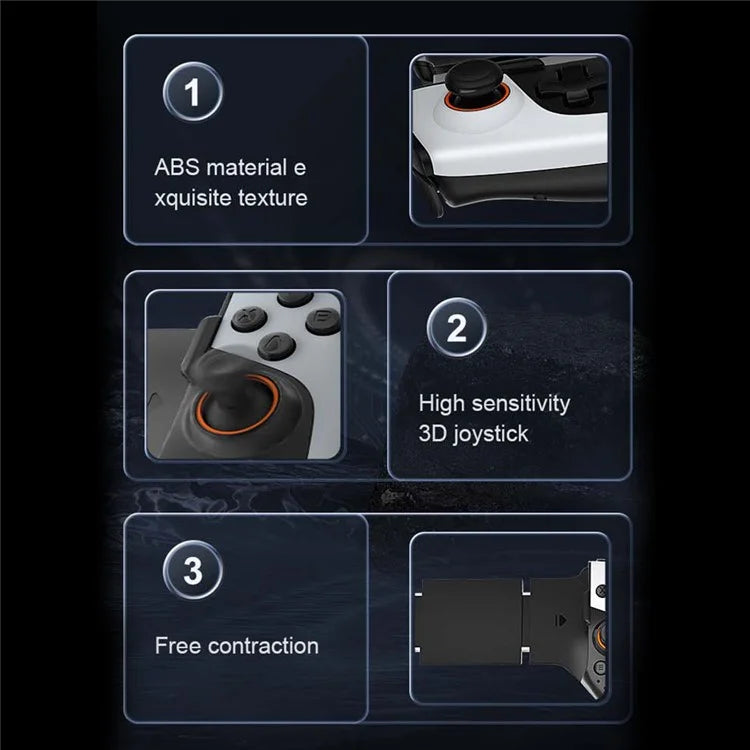 JK03 Mobile Gaming Controller Bluetooth 5.3 Stretching Extendable Wireless Gamepad Joystick