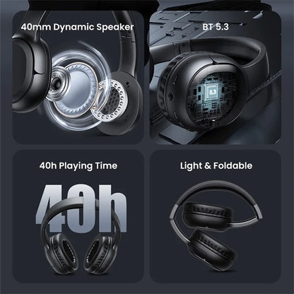 USAMS YG23 Bluetooth 5.3 Headphones Over Ear Headset Up to 40H Battery Life