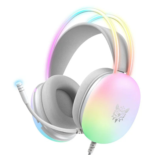 ONIKUMA X25 3.5mm+USB Wired Over-Ear E-Sports Headphone Girls Gaming Headset with RGB Light