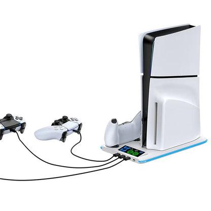 OIVO IV-P5364 Charging Station for Sony Playstation 5 / PS5 Slim RGB Cooling Station with Dual Controller Charger