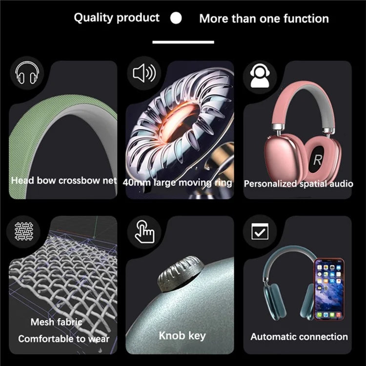 P959 Over-Ear Headphone Wireless Bluetooth Gaming Headset Earphone for iPhone