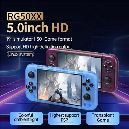 RG50XX 5-inch Screen Handheld Game Console Support Linux System HD TV Output, 15000+ Games
