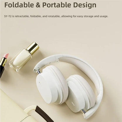 SY-T2 Wireless Over-Ear Bluetooth Headphones Foldable Noise Cancelling Headset with Built-in Microphone