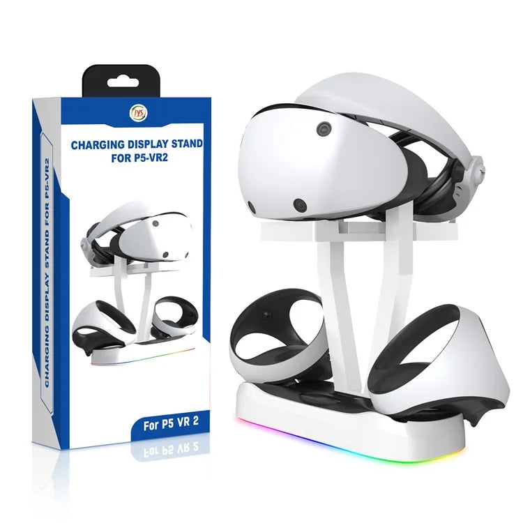 JYS P5155 For PS VR2 Charging Stand with Display Light Handle Charging Base with Glasses Holder