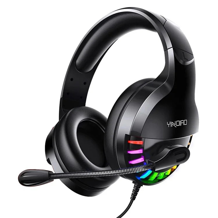YINDIAO Q2 Wired Gaming Headset with Microphone, Dual 3.5mm / Single USB Powered Adjustable Headphone