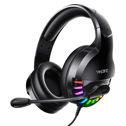 YINDIAO Q2 Wired Gaming Headset with Microphone, Dual 3.5mm / Single USB Powered Adjustable Headphone