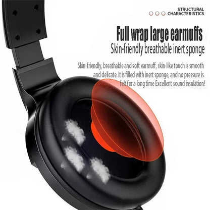 YINDIAO Q2 Wired Gaming Headset with Microphone, Dual 3.5mm / Single USB Powered Adjustable Headphone