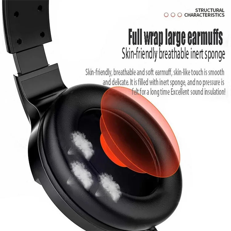 YINDIAO Q2 Wired Gaming Headset with Microphone, Dual 3.5mm / Single USB Powered Adjustable Headphone