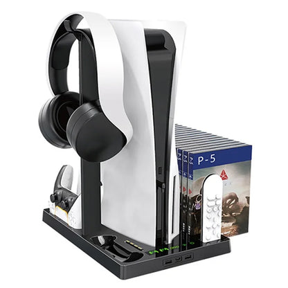 OIVO IV-P5246 For Sony PS5 Console Charge Stand Cooler Base ABS Headset Rack